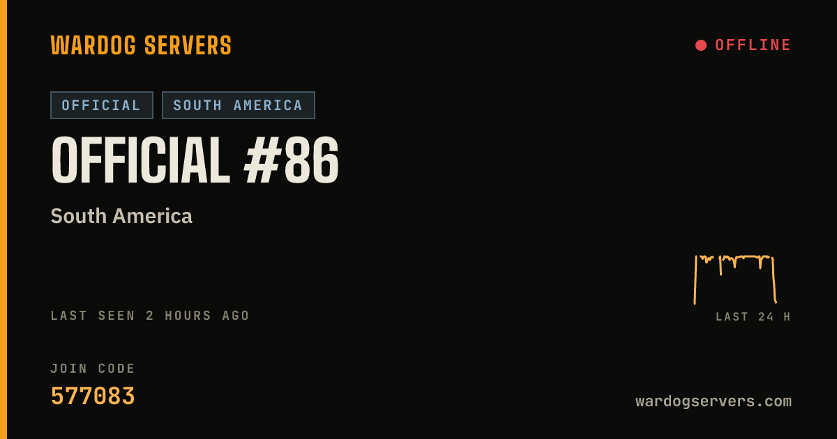Live status banner for Official #86