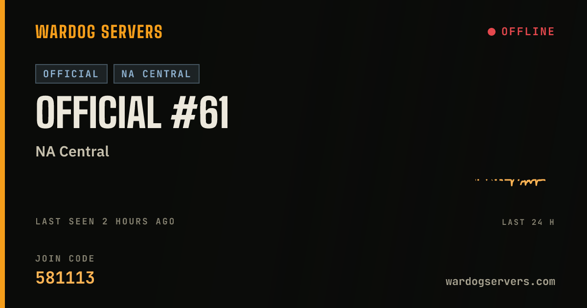 Live status banner for Official #61
