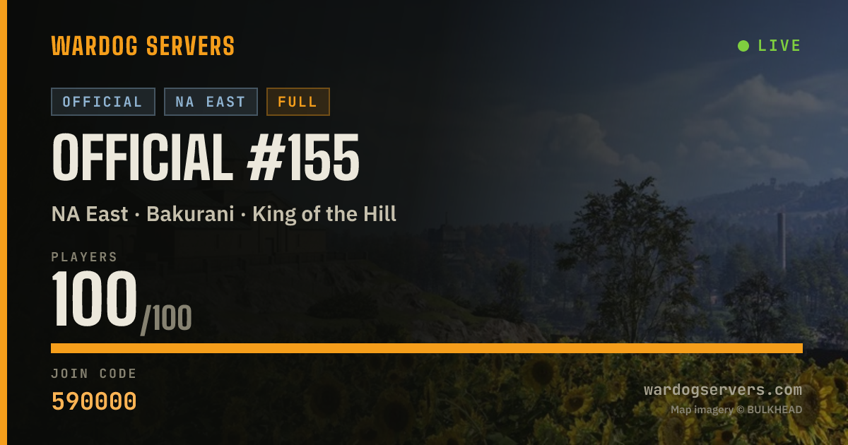 Live status banner for Official #155