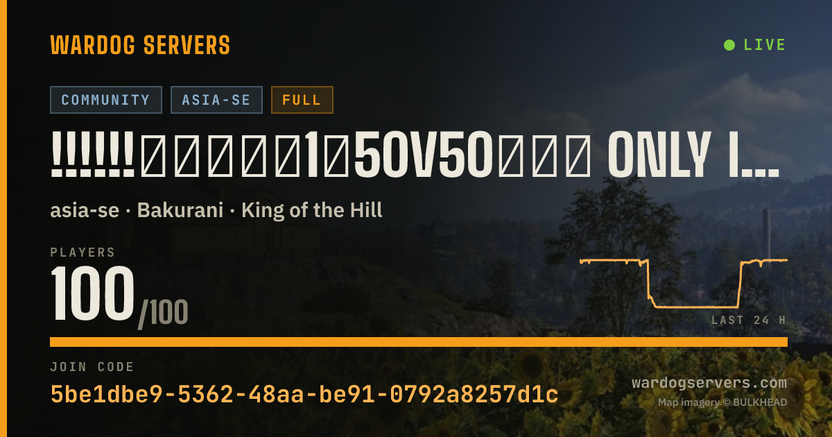 Live status banner for !!!!!!京都府扶摇1服50v50纯步战 only Infantry server