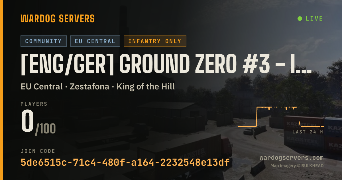 Live status banner for [ENG/GER] Ground Zero #3 - Infantry Only - Discord.gg/GZNUKE