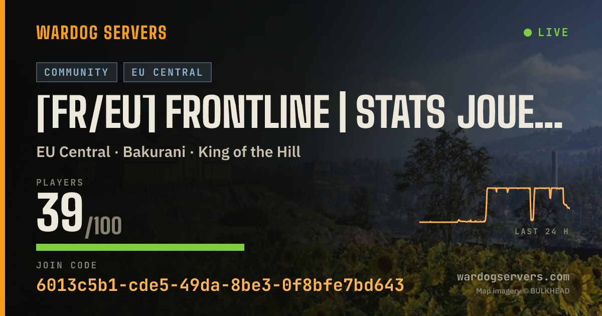 Live status banner for [FR/EU] FRONTLINE | STATS JOUEURS | XP +5% | MONEY +5%