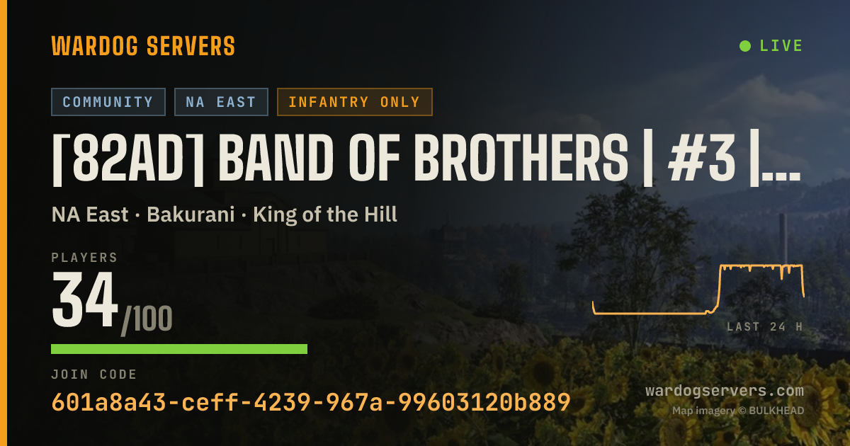 Live status banner for [82AD] Band Of Brothers | #3 | [GL BANNED] discord.gg/82nd