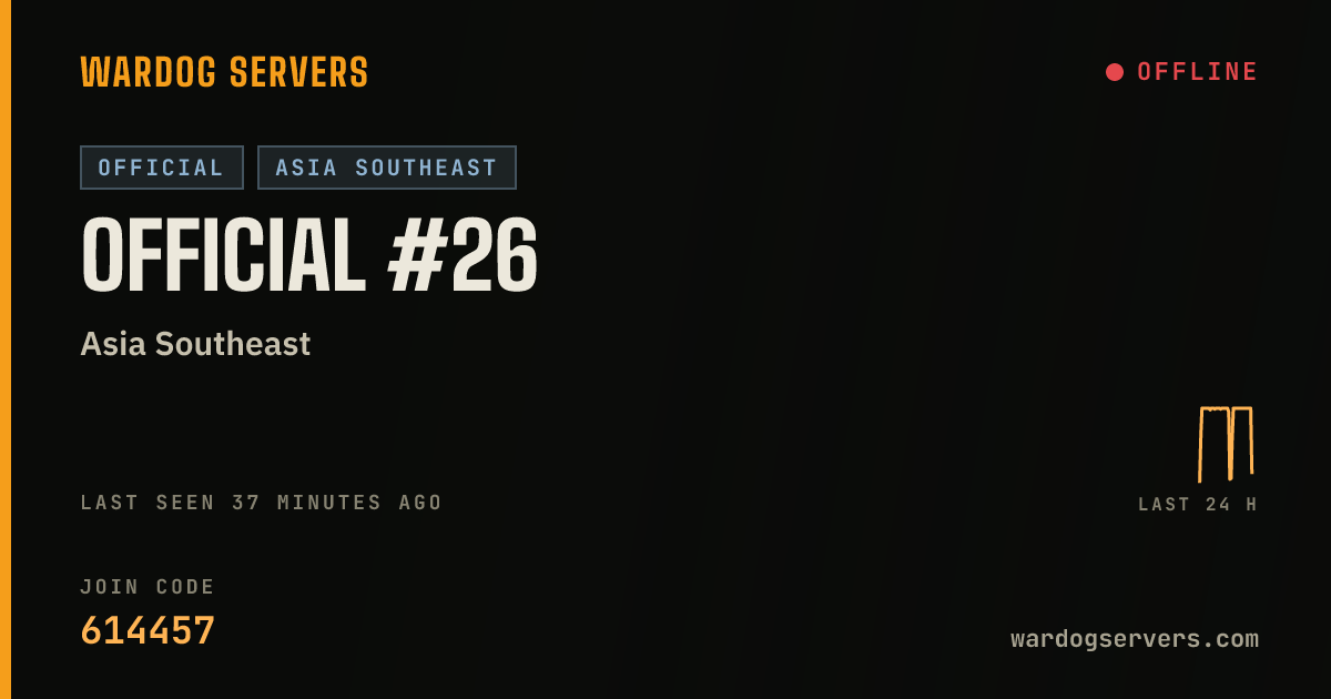 Live status banner for Official #26