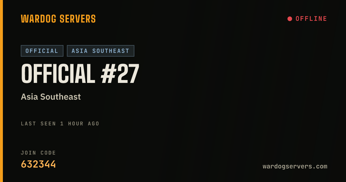 Live status banner for Official #27