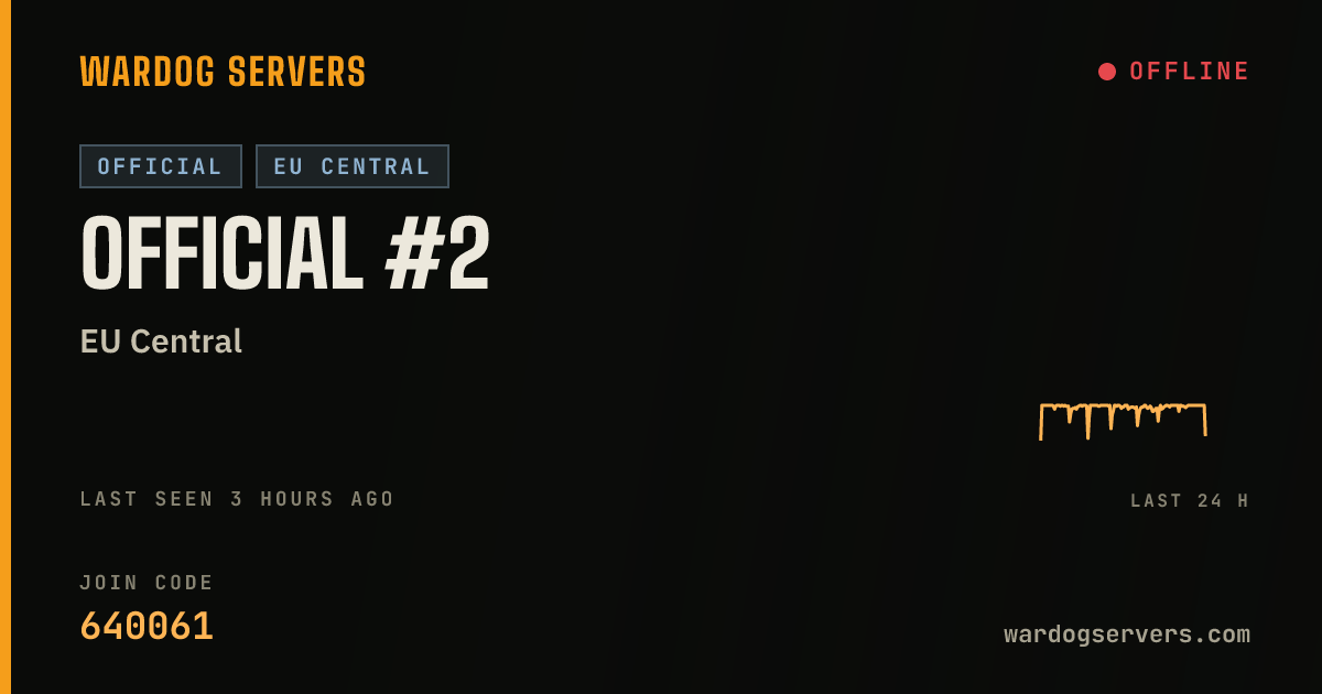 Live status banner for Official #2