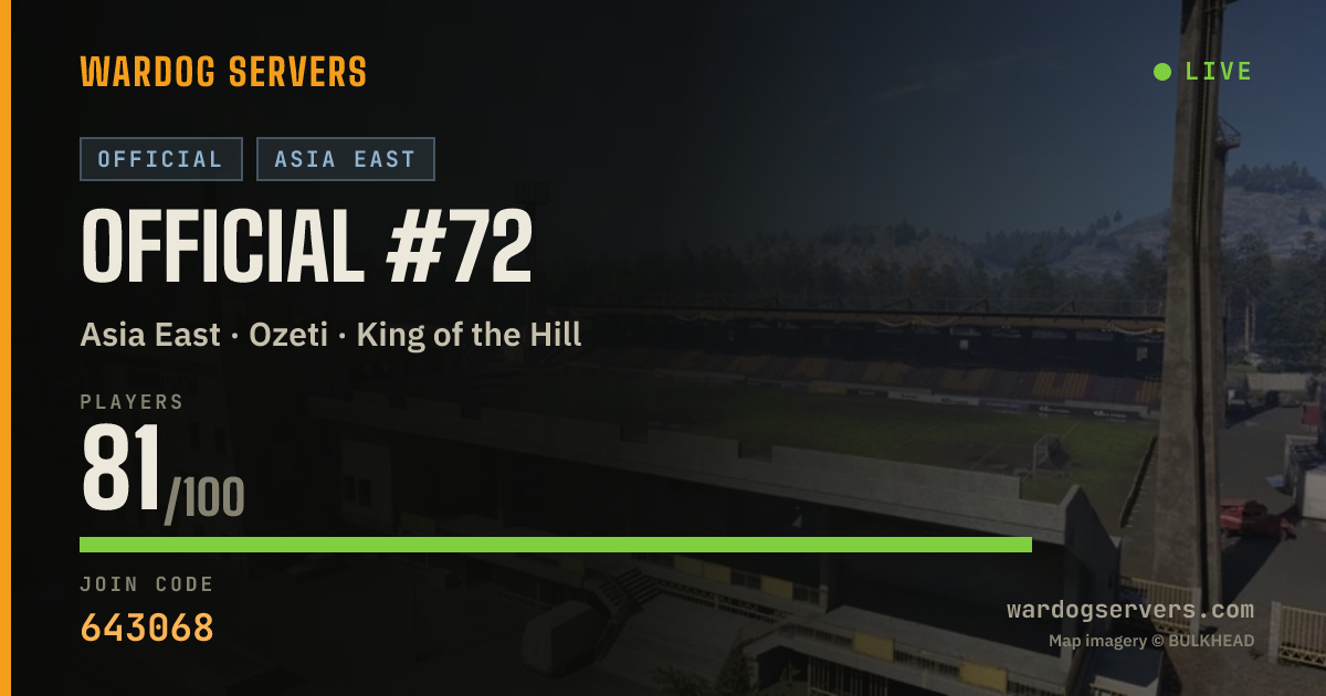 Live status banner for Official #72