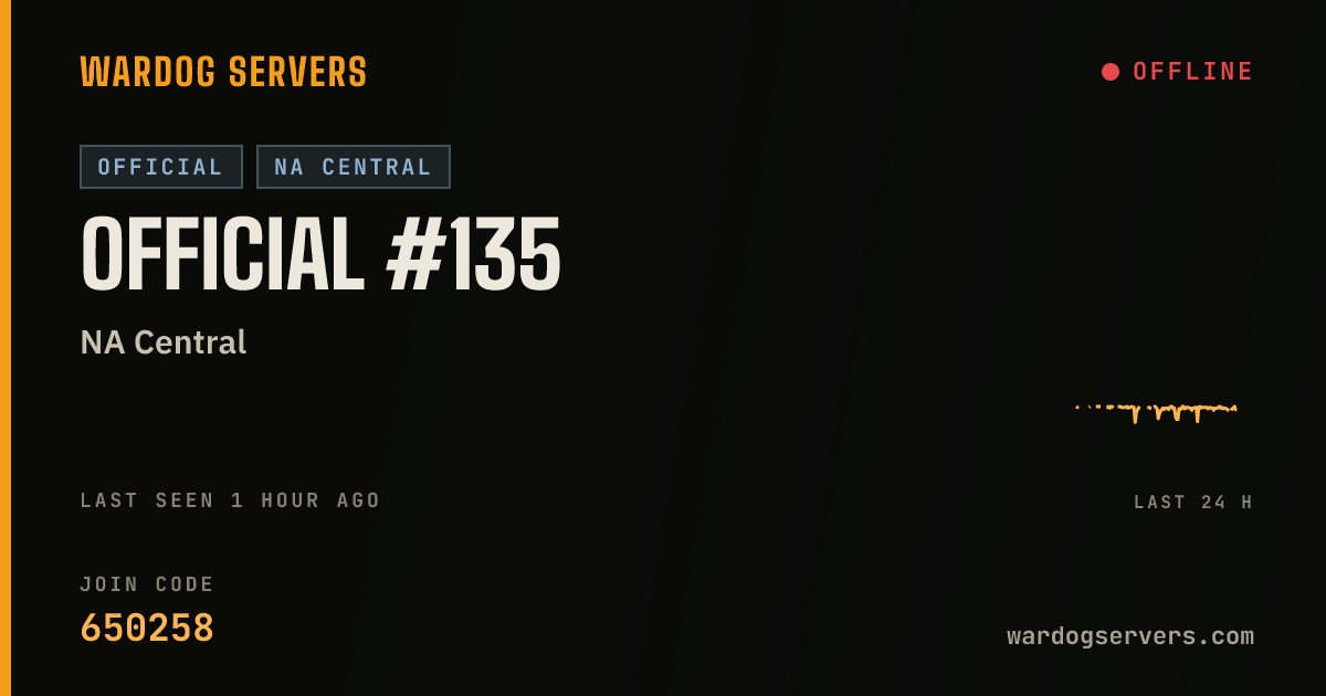 Live status banner for Official #135