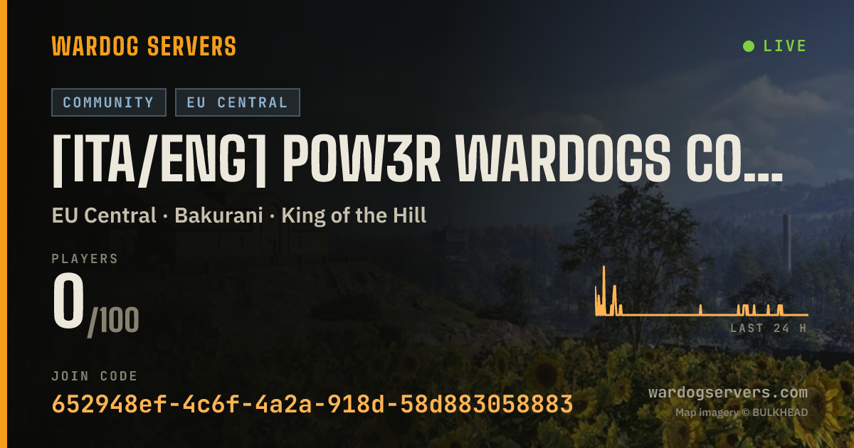 Live status banner for [ITA/ENG] POW3R WARDOGS COMUNITY SERVER