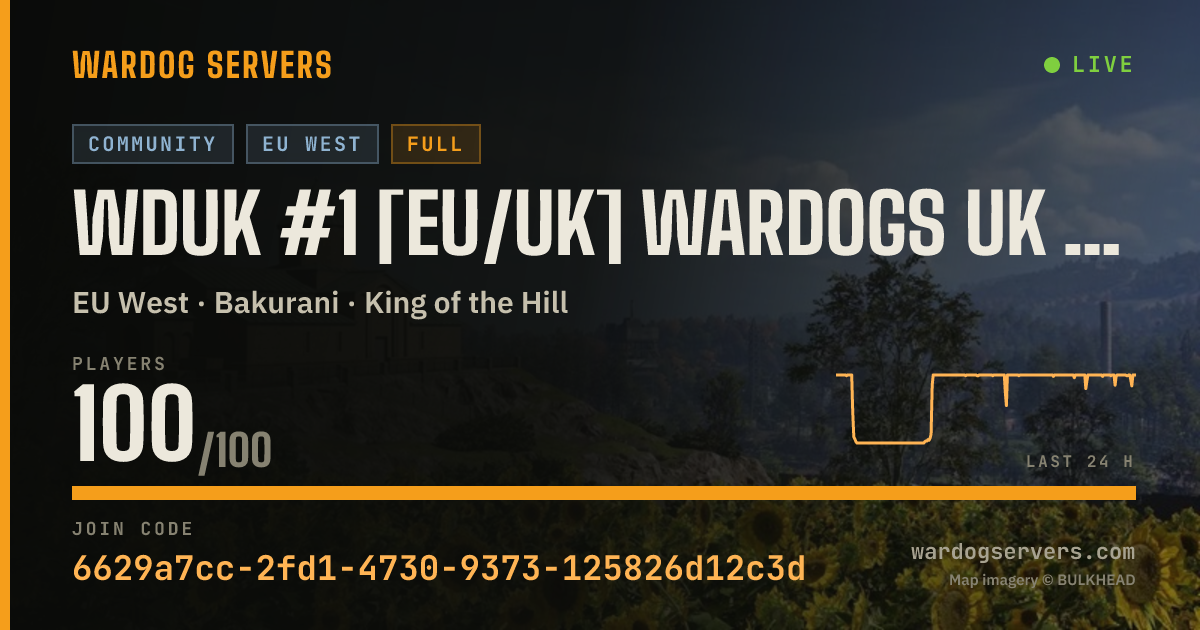 Live status banner for WDUK #1 [EU/UK] WARDOGS UK - discord.gg/wardogsuk