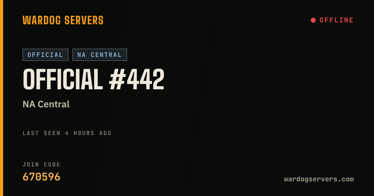 Live status banner for Official #442