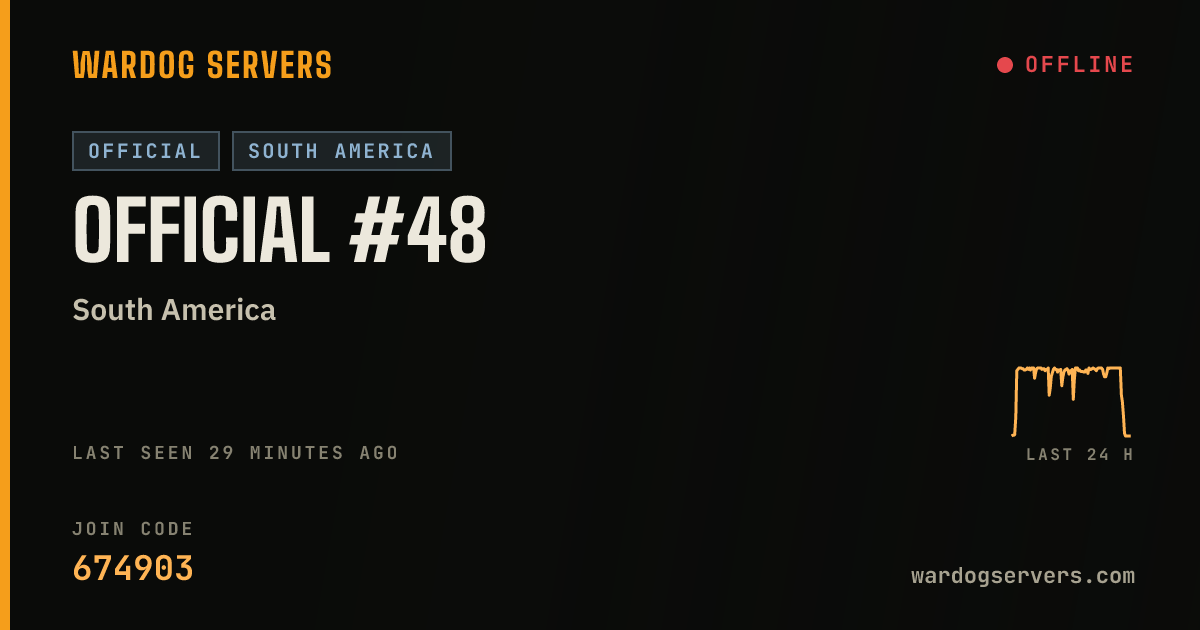 Live status banner for Official #48