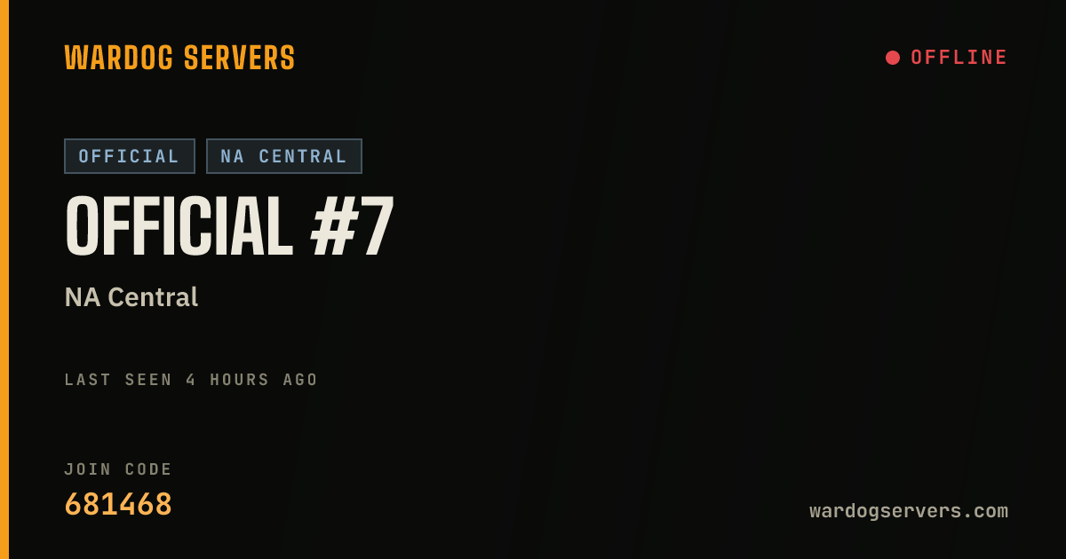 Live status banner for Official #7