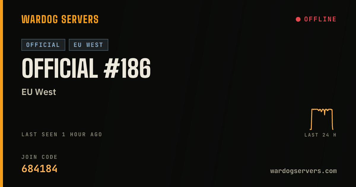 Live status banner for Official #186