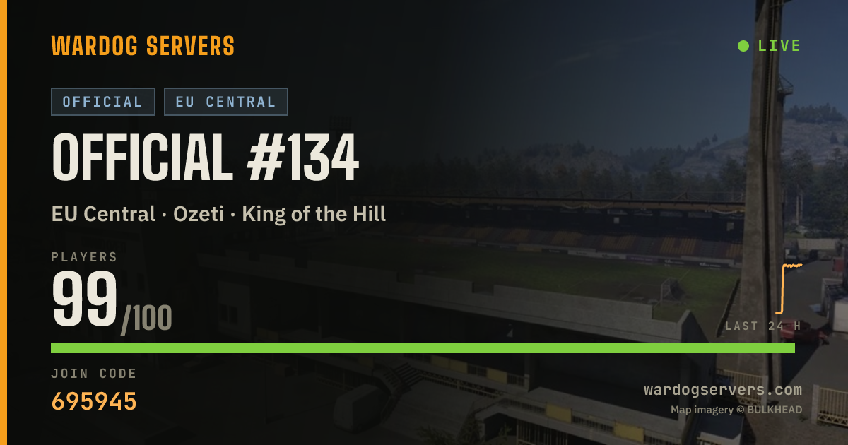 Live status banner for Official #134
