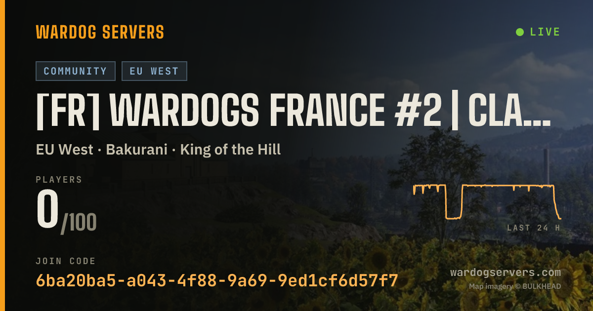 Live status banner for [FR] WARDOGS FRANCE #2 | CLASSIQUE | discord.gg/wardogsfrance