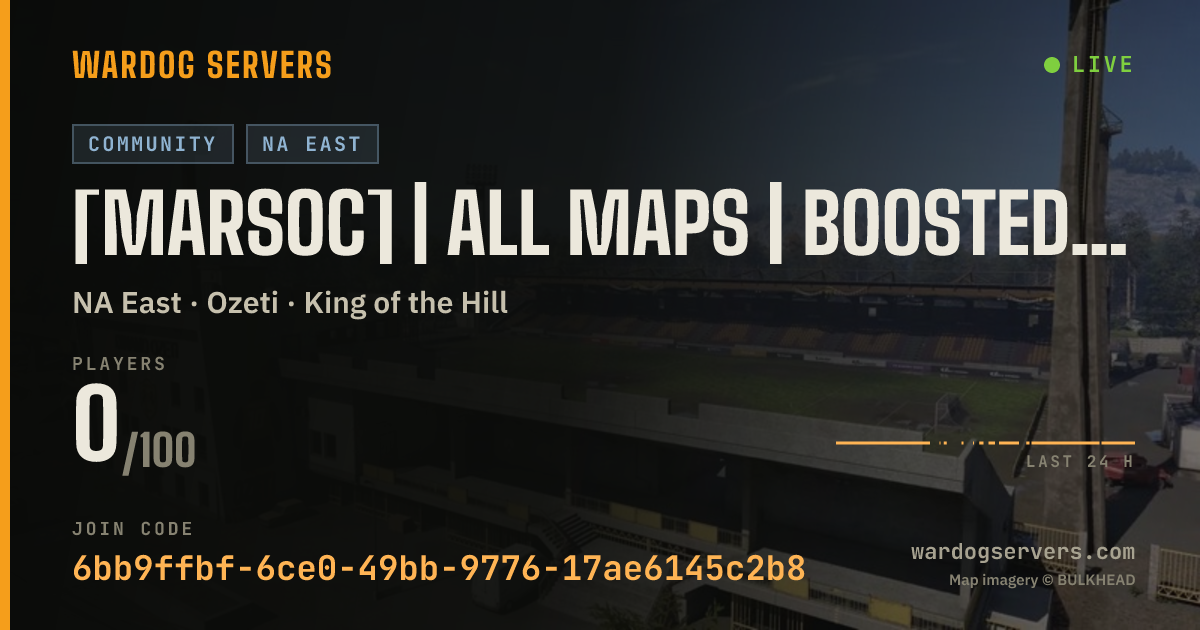 Live status banner for [MARSOC] | All Maps | Boosted XP & Cash