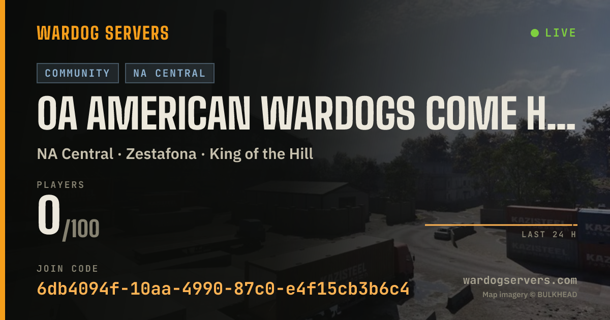 Live status banner for 0A American Wardogs Come Have Fun