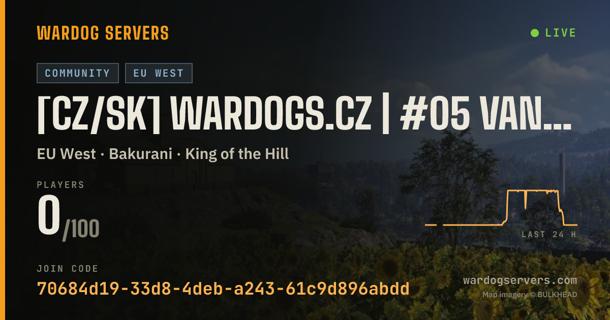 Live status banner for [CZ/SK] WARDOGS.CZ | #05 VANILLA | discord.gg/wardogsczsk