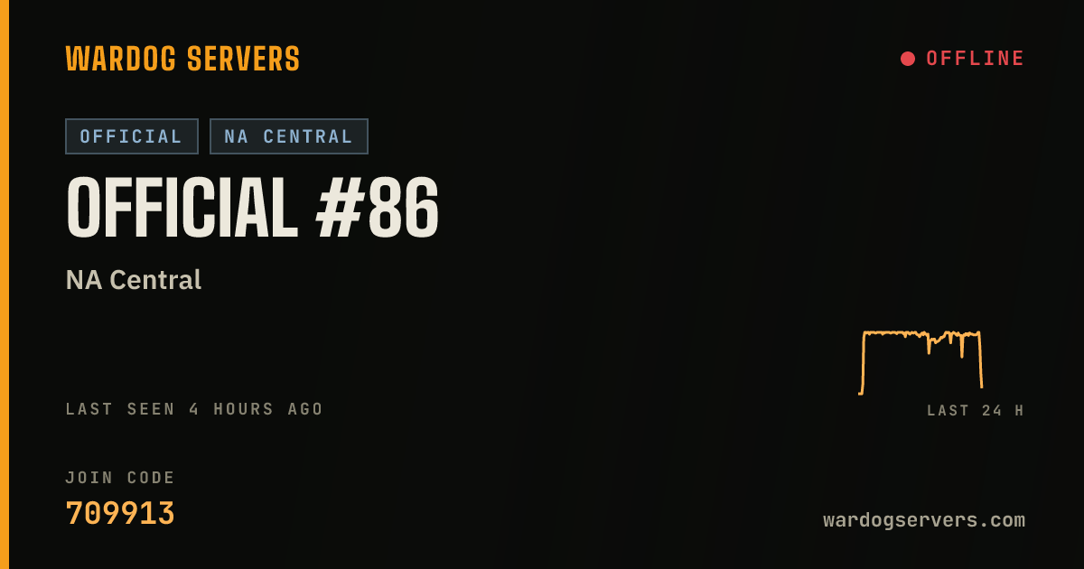 Live status banner for Official #86