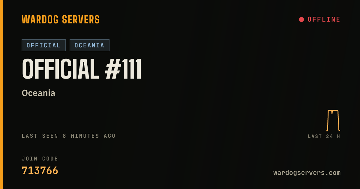Live status banner for Official #111