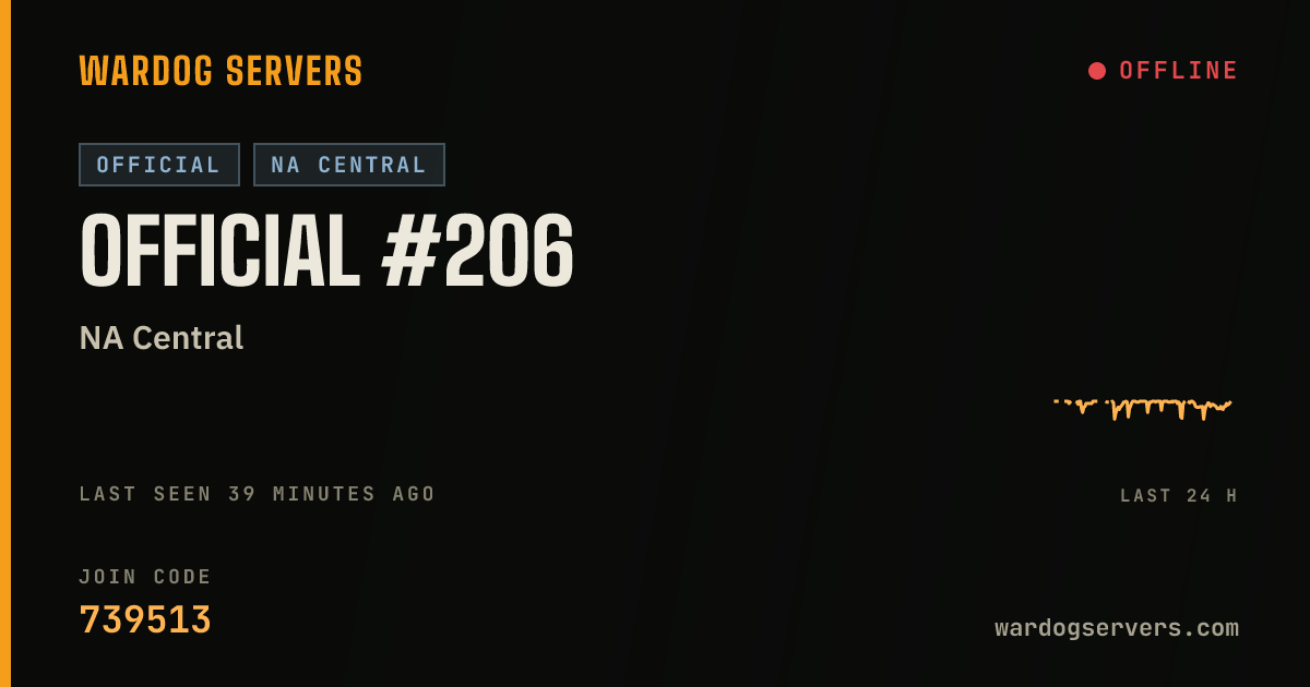 Live status banner for Official #206