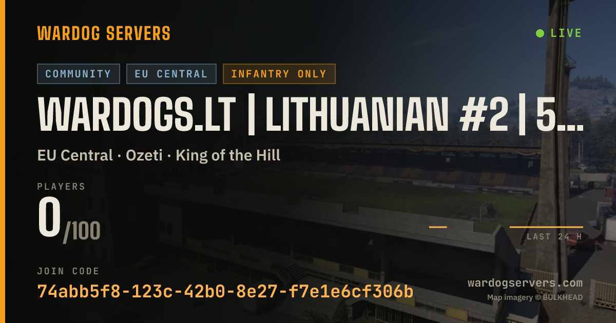 Live status banner for WARDOGS.LT | LITHUANIAN #2 | 50 vs 50 | discord.gg/wardogslietuv