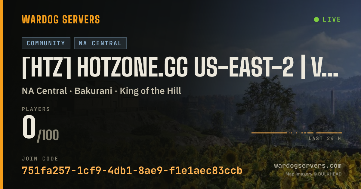 Live status banner for [HtZ] HOTZONE.gg US-EAST-2 | Vote Map | Reserved Slots