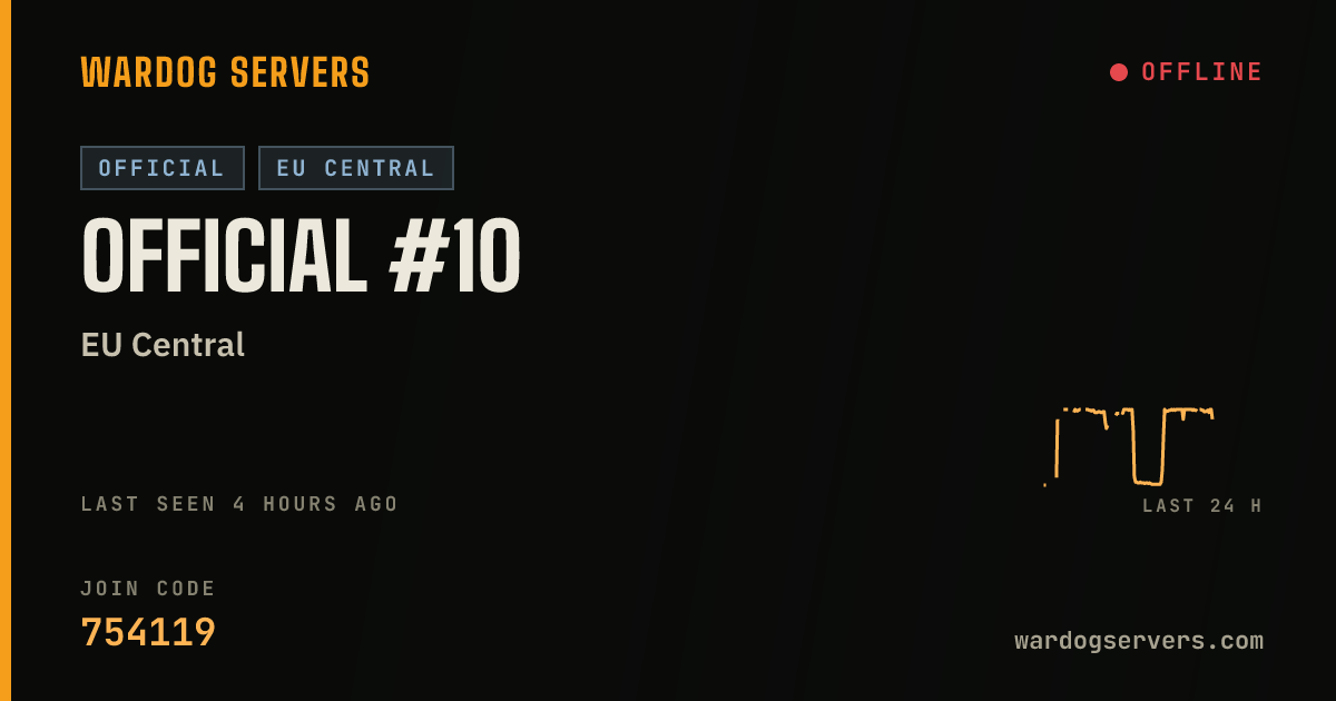 Live status banner for Official #10