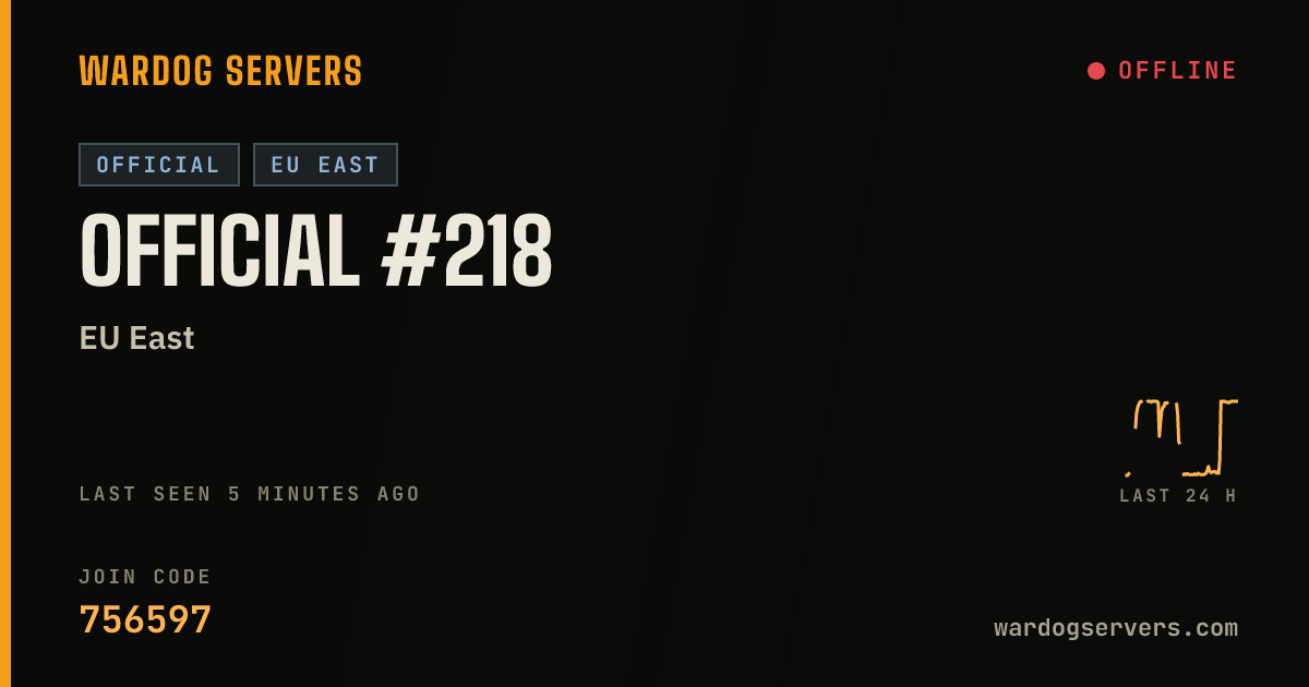 Live status banner for Official #218