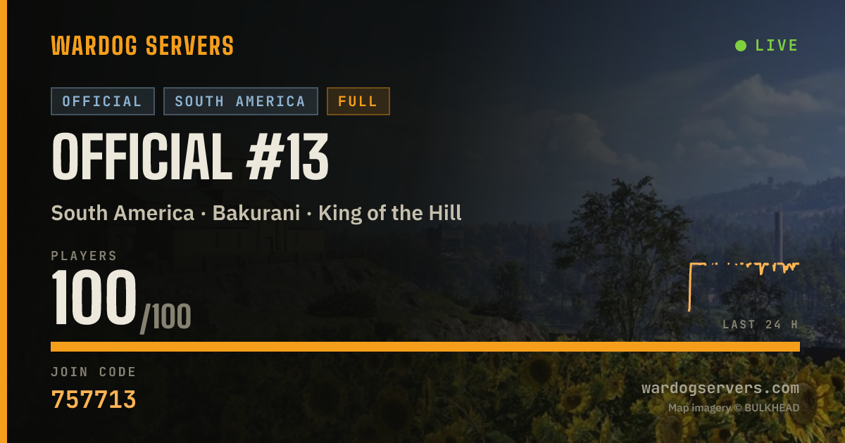 Live status banner for Official #13