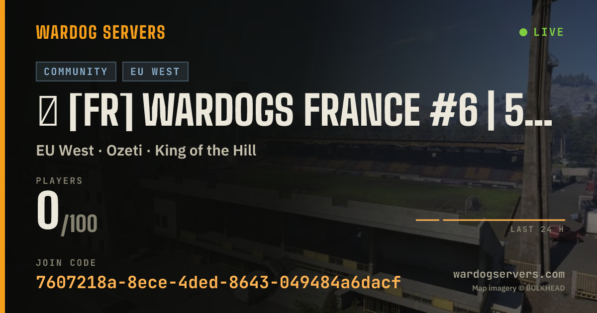 Live status banner for ⁂ [FR] WARDOGS FRANCE #6 | 50v50 | STATISTIQUE [WDFR]