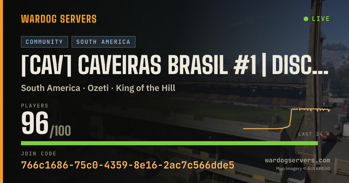 Live status banner for [CAV] CAVEIRAS BRASIL #1 | discord.gg/caveiras