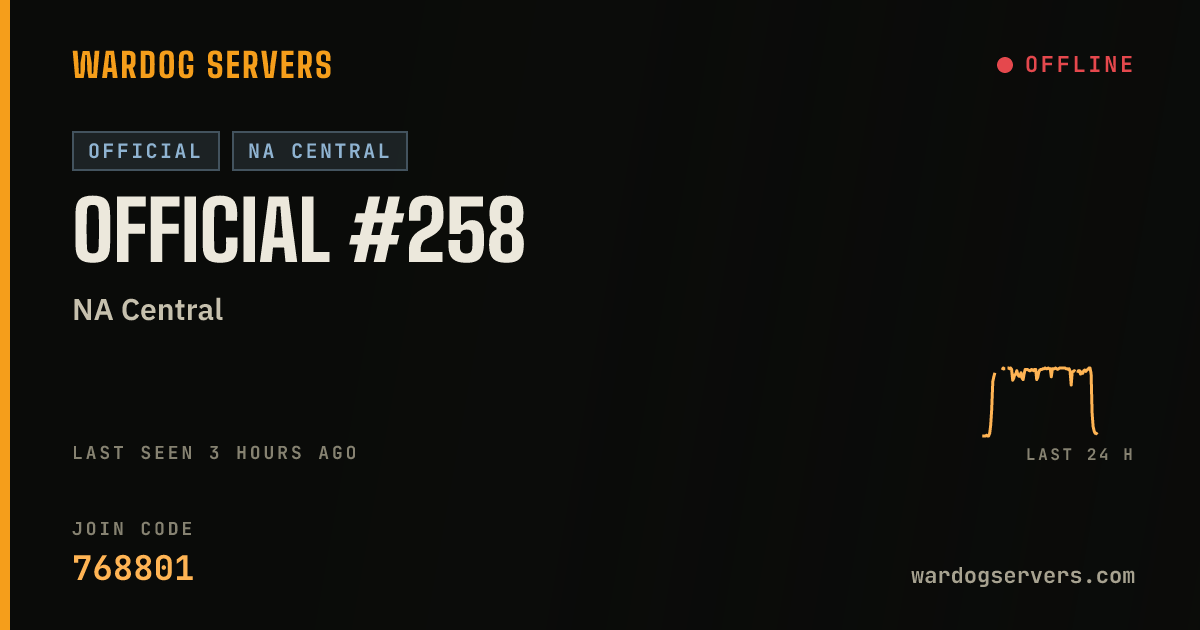 Live status banner for Official #258