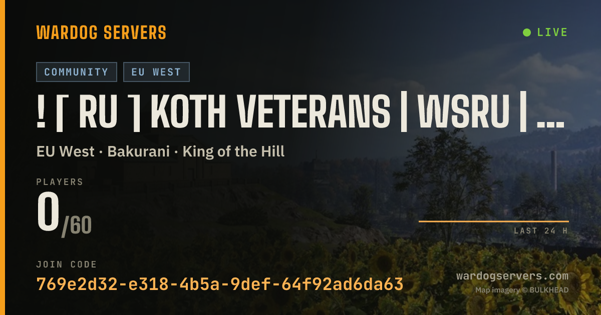 Live status banner for ! [ RU ] KOTH Veterans | WSRU | EU - RU Speaking | Rules