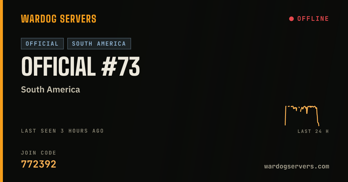 Live status banner for Official #73