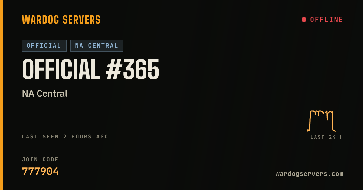 Live status banner for Official #365