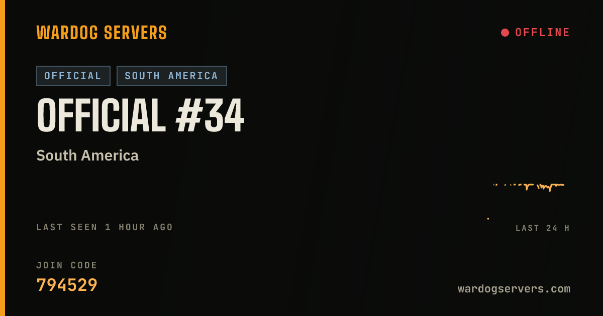 Live status banner for Official #34