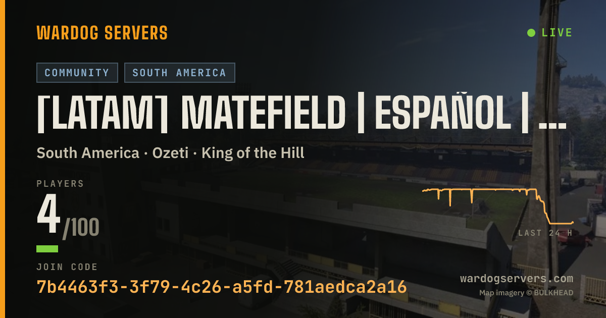 Live status banner for [LATAM] MATEFIELD | ESPAÑOL | discord.gg/matefield