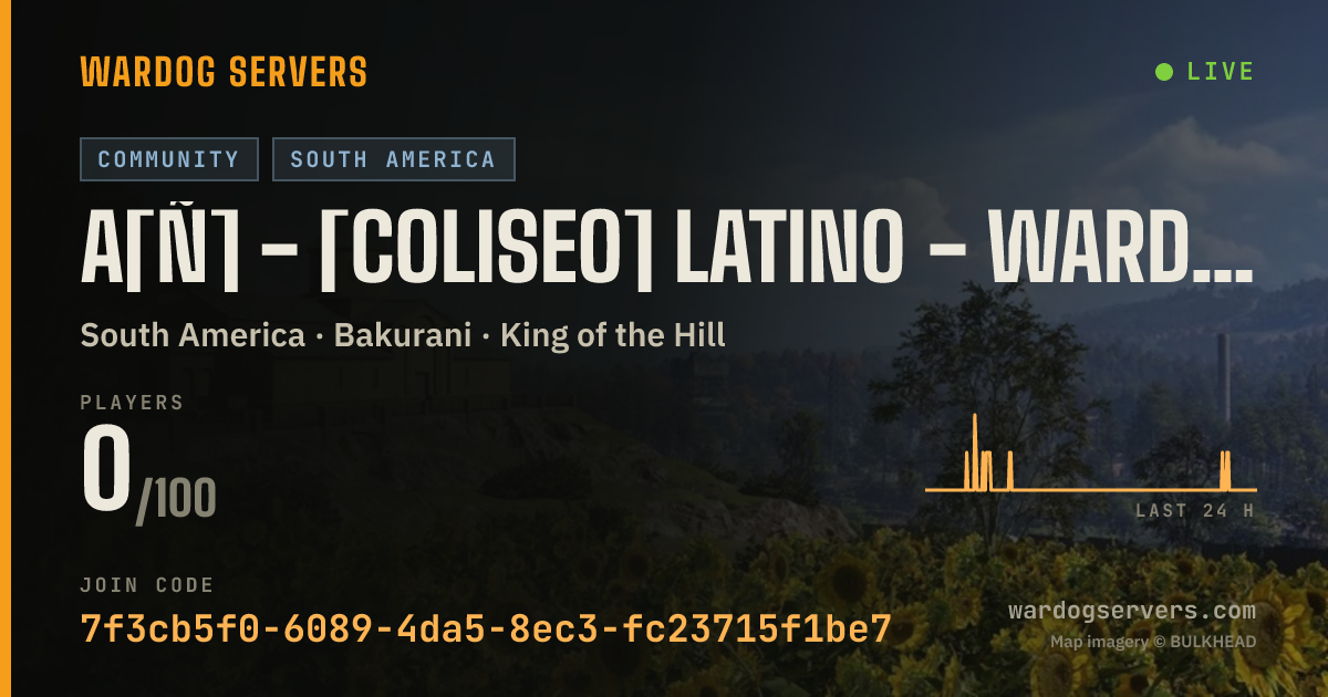 Live status banner for A[Ñ] - [COLISEO] Latino - WarDogs [ARGENTINA]