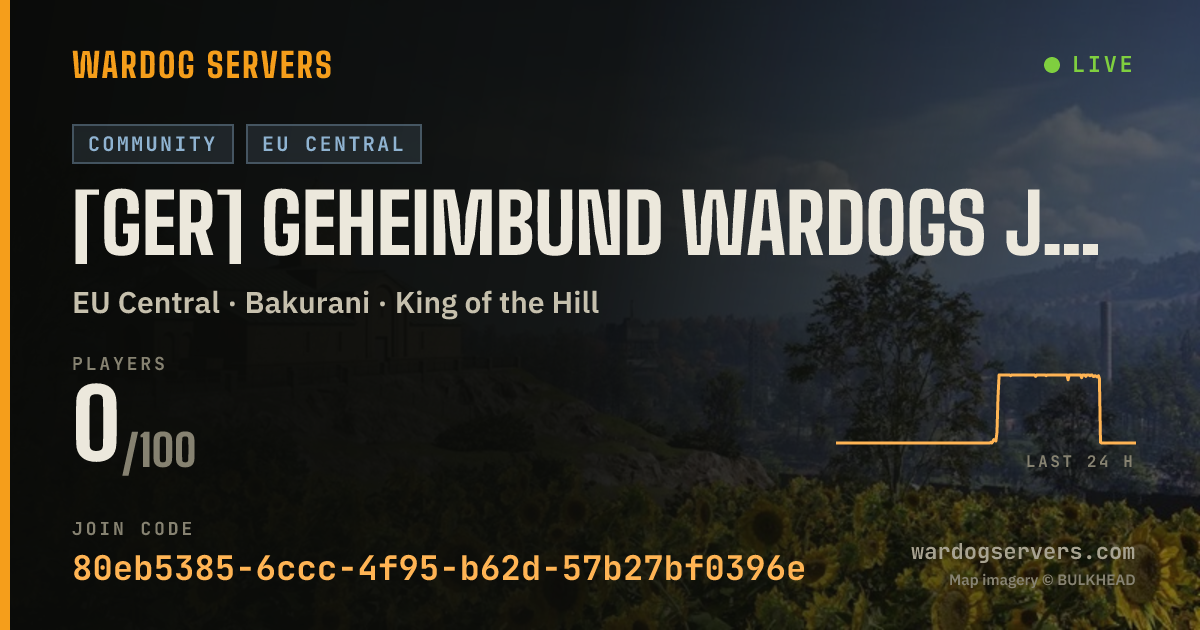 Live status banner for [GER] Geheimbund WARDOGS joint uns gerne Discord.gg/bbpJKXAEH4