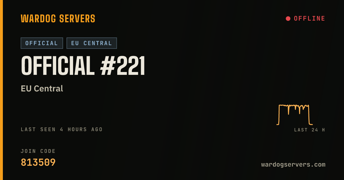 Live status banner for Official #221