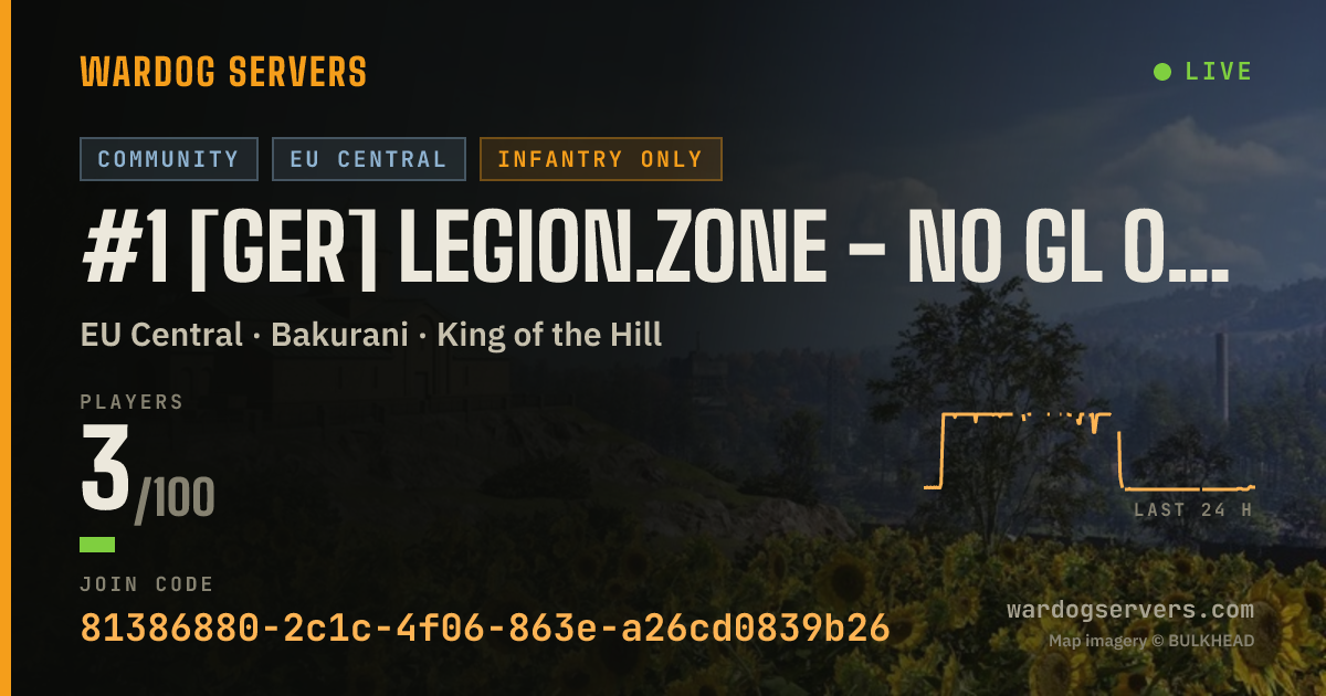Live status banner for #1 [GER] LEGION.ZONE - NO GL OR ARMED VEHICLES