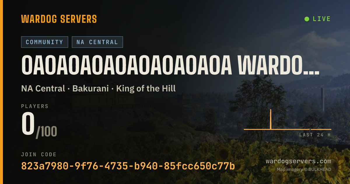 Live status banner for 0A0A0A0A0A0A0A0A0A WARDOGS MERCENARIES | Bakurani 24/7 | New Pla