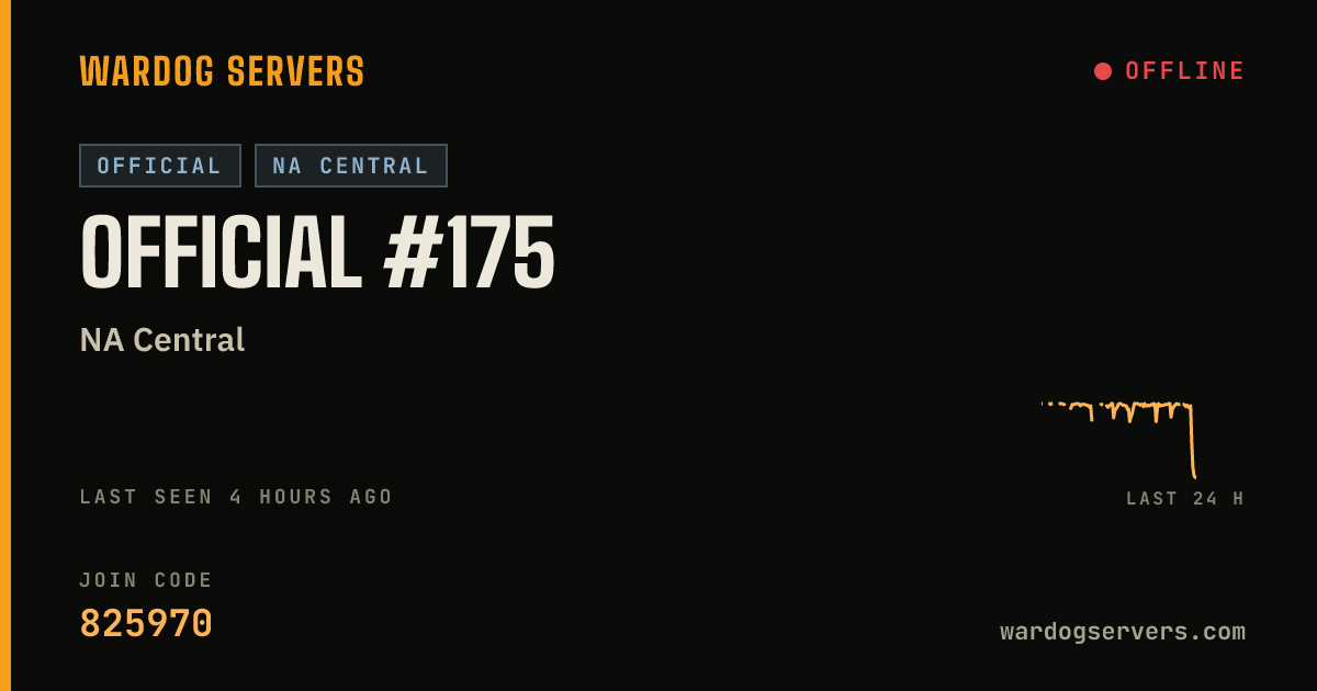 Live status banner for Official #175