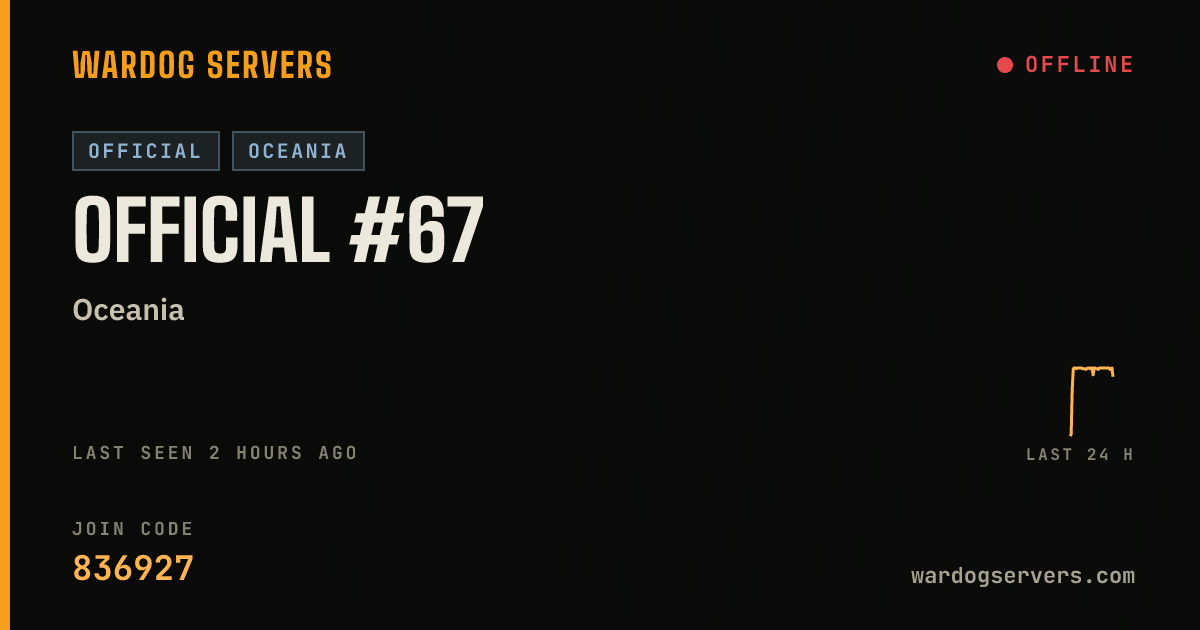 Live status banner for Official #67