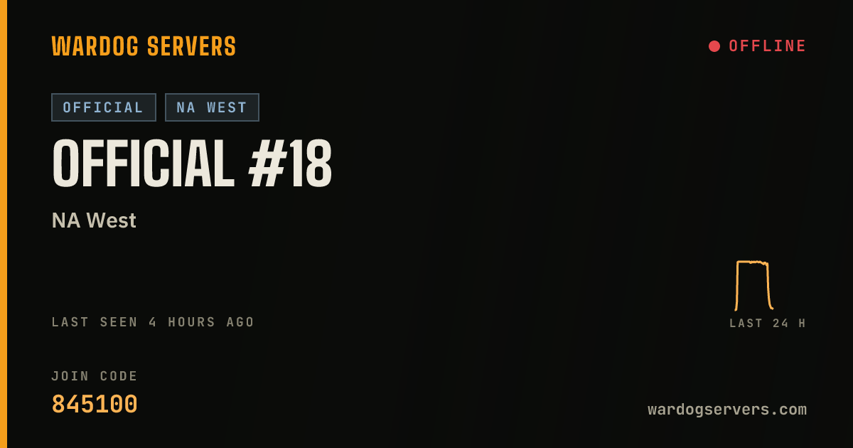 Live status banner for Official #18