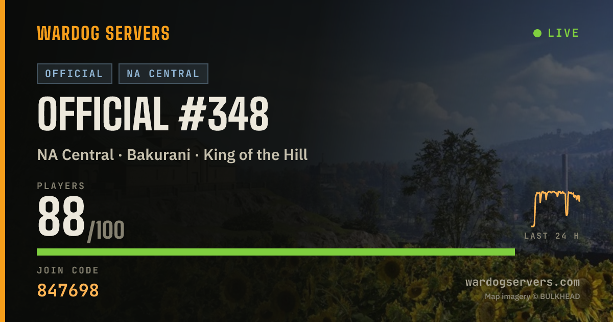 Live status banner for Official #348