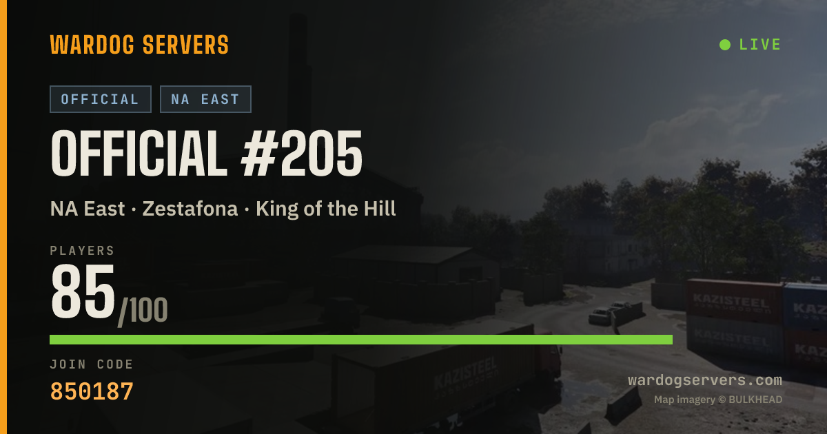 Live status banner for Official #205