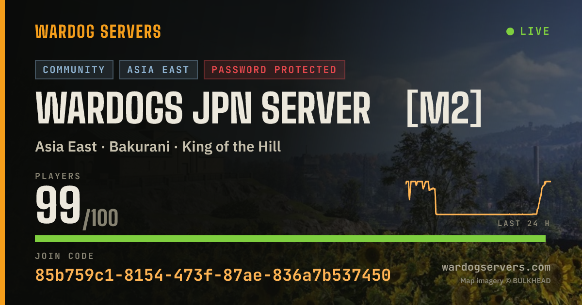 Live status banner for WARDOGS JPN SERVER ［M2］
